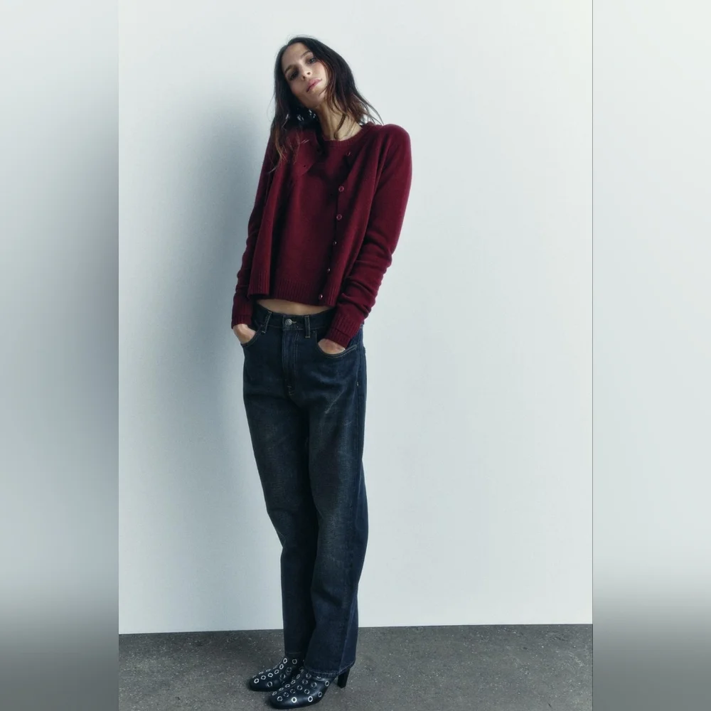 Zara 100% wool round neck, long-sleeve jacket. Front button closure - Picture 3 of 12